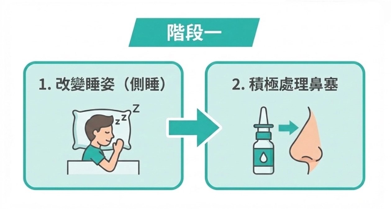 改善打呼方法-晚側睡和積極處理鼻塞問題